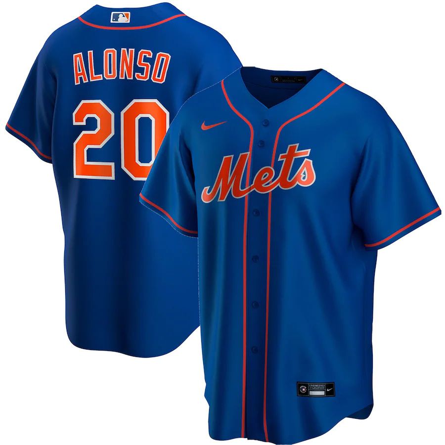 Mens New York Mets #20 Pete Alonso Nike Royal Alternate Replica Player Name MLB Jerseys->new york mets->MLB Jersey